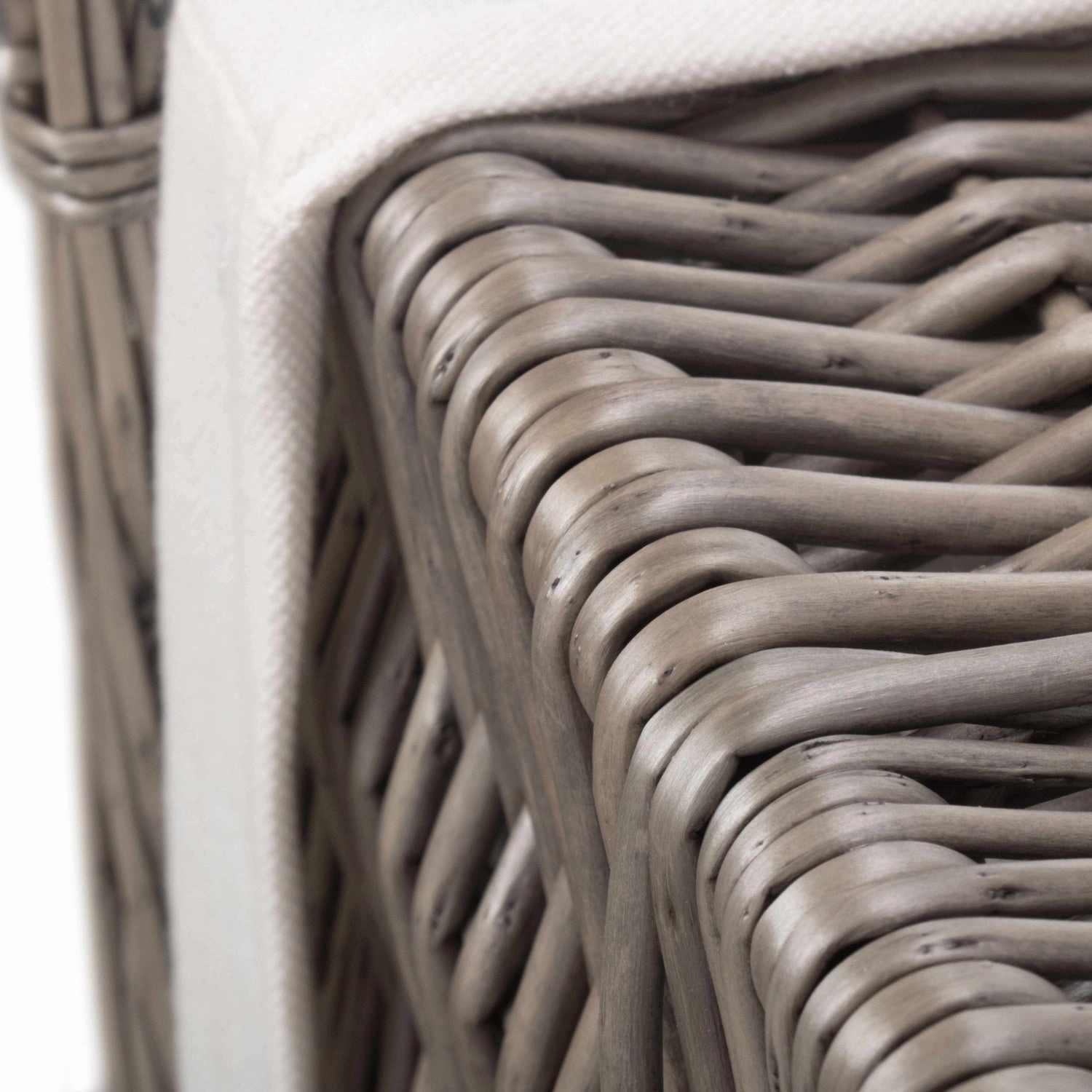Antique Wash Willow Slim Laundry Hamper Linen Basket