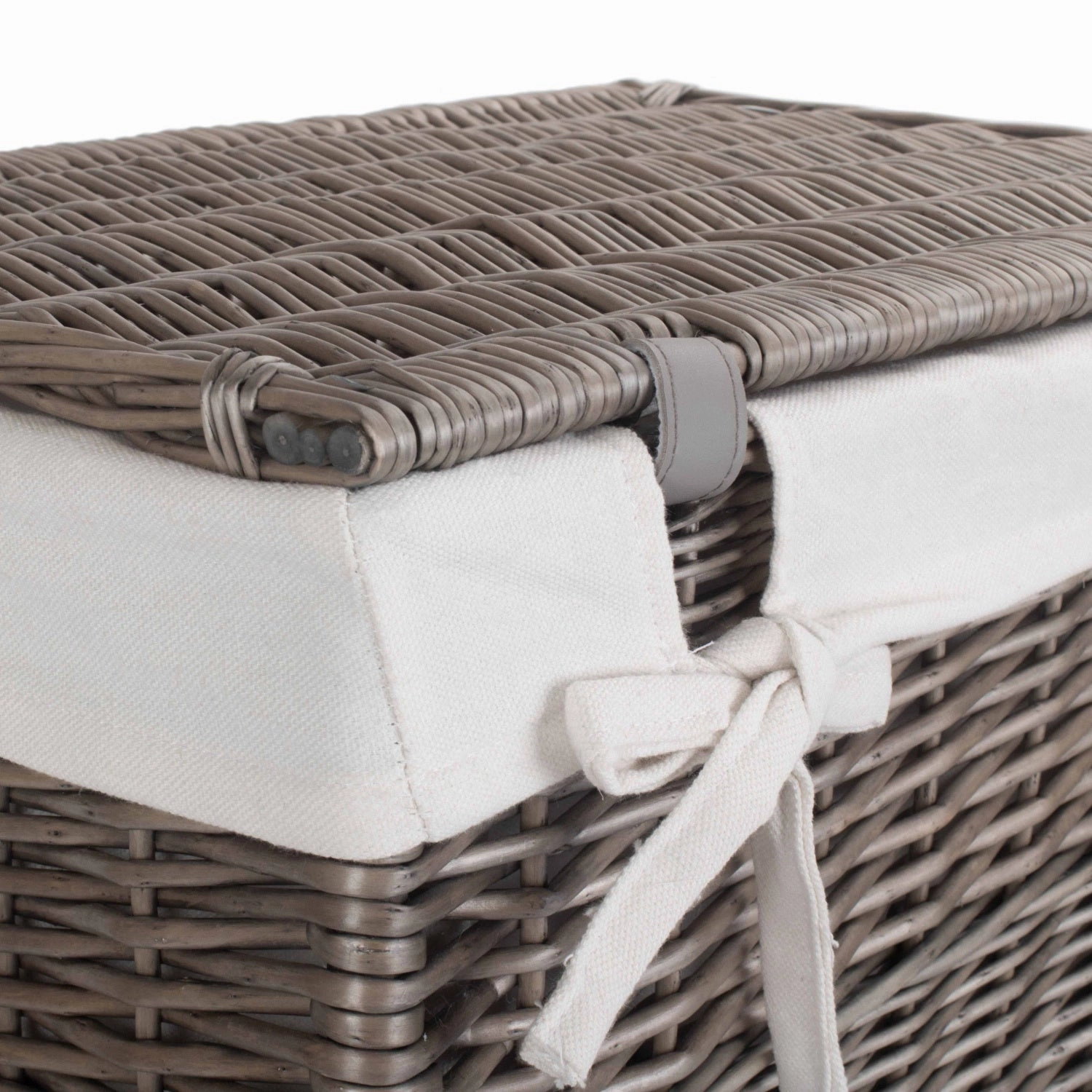Antique Wash Willow Slim Laundry Hamper Linen Basket