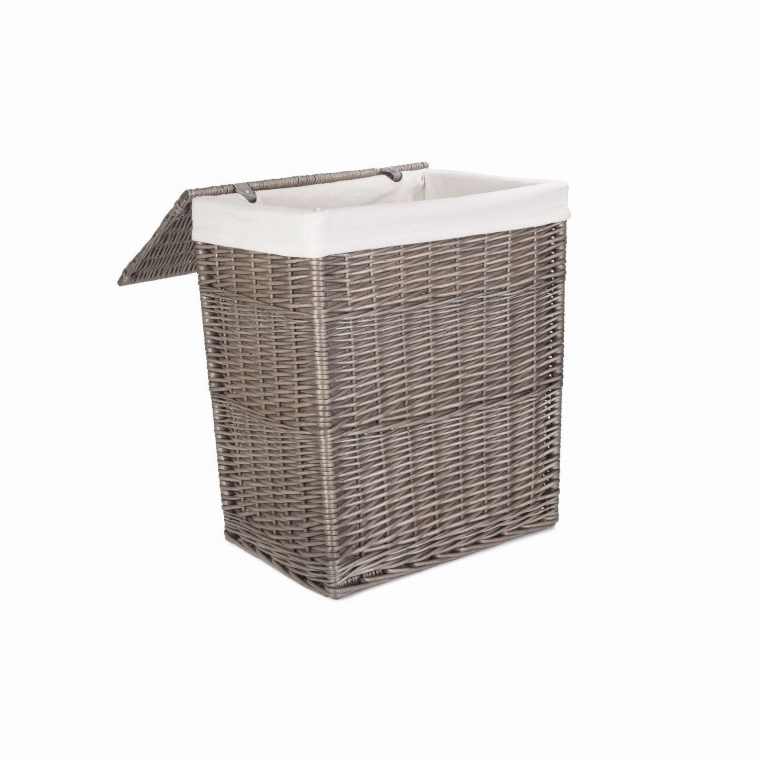 Antique Wash Willow Slim Laundry Hamper Linen Basket