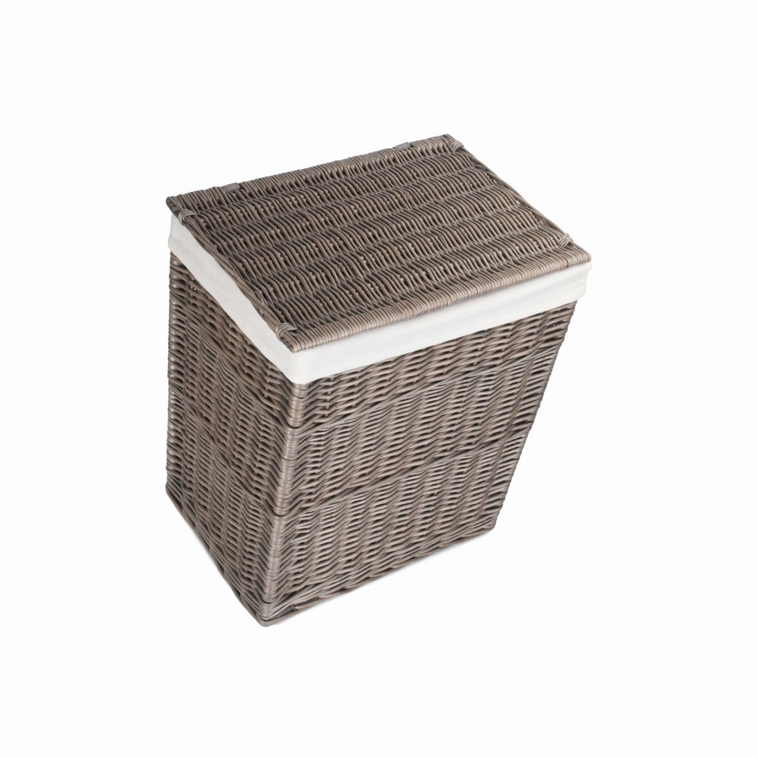 Antique Wash Willow Slim Laundry Hamper Linen Basket