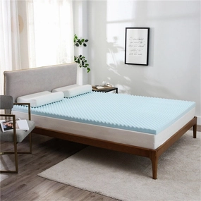 AOOLIVE Egg Crate 3" Gel Memory Foam Mattress Topper - Blue mattress pads,mattress topper,bed protection