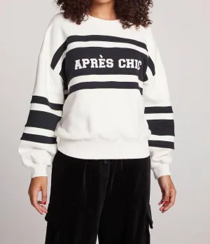 Aprs Chic Pullover Sweater In Black/white