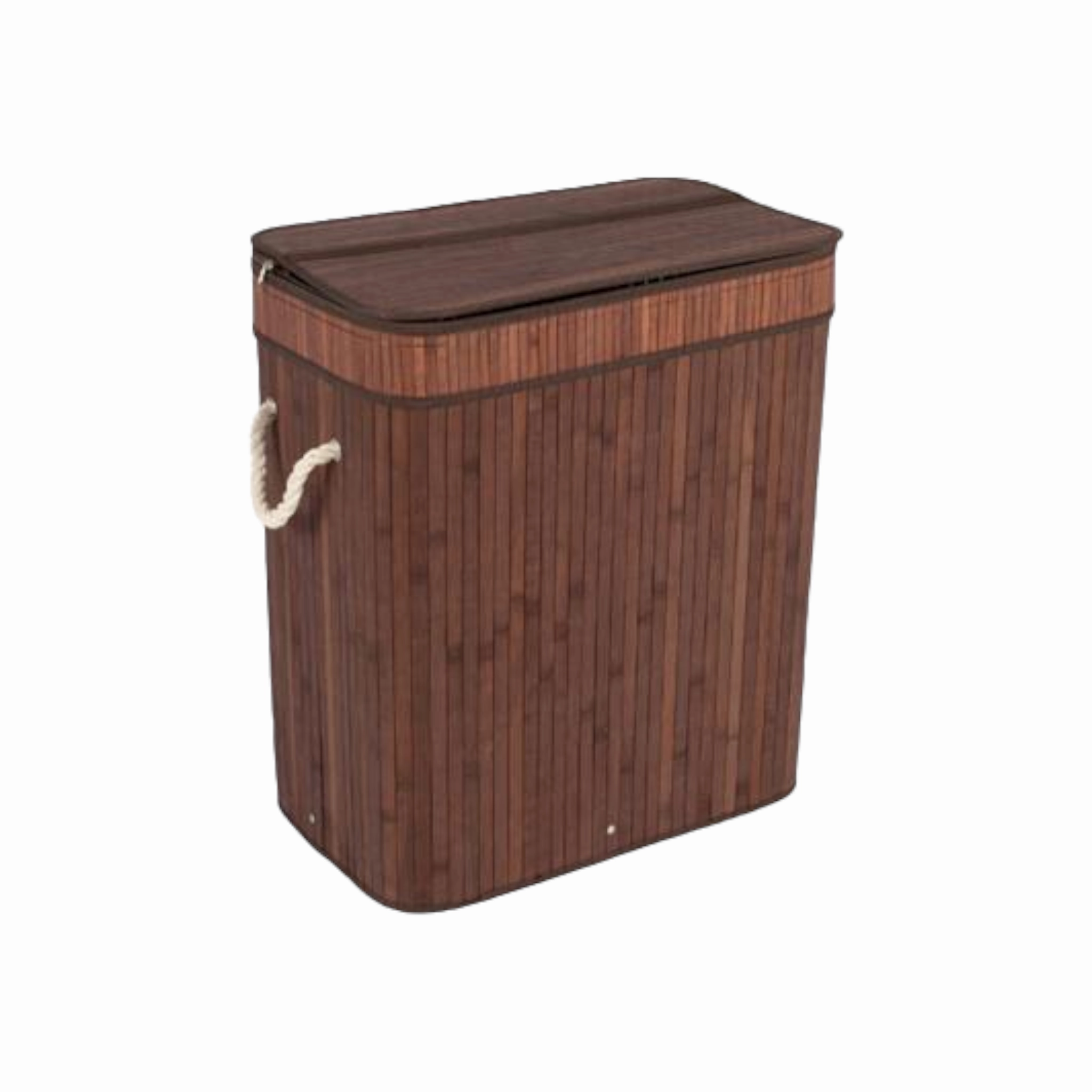 Aqua Bamboo Foldable Laundry Basket Double Rectangle Brown 15691B fabric hamper,portable laundry bin,laundry storage