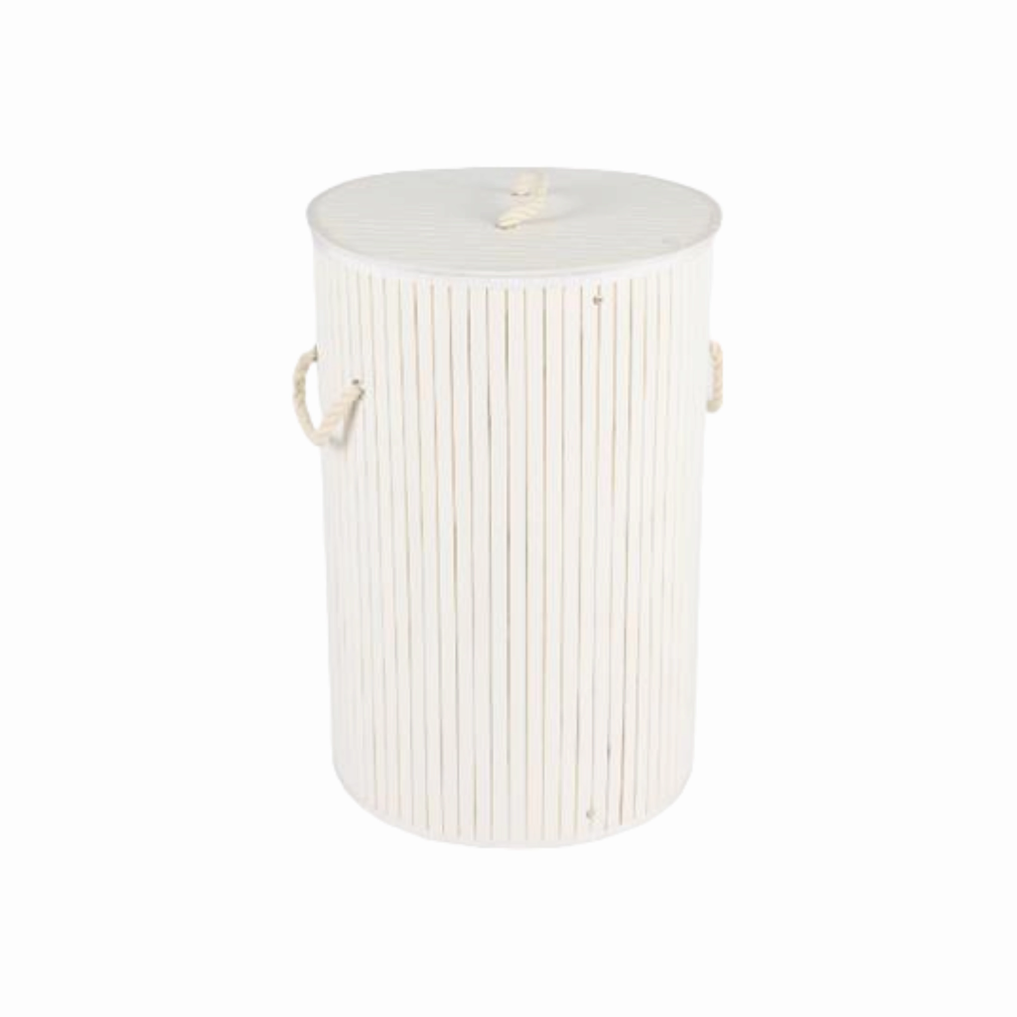 Aqua Bamboo Foldable Laundry Linen Bin Basket Round White 15694 fabric hamper,portable laundry bin,laundry storage