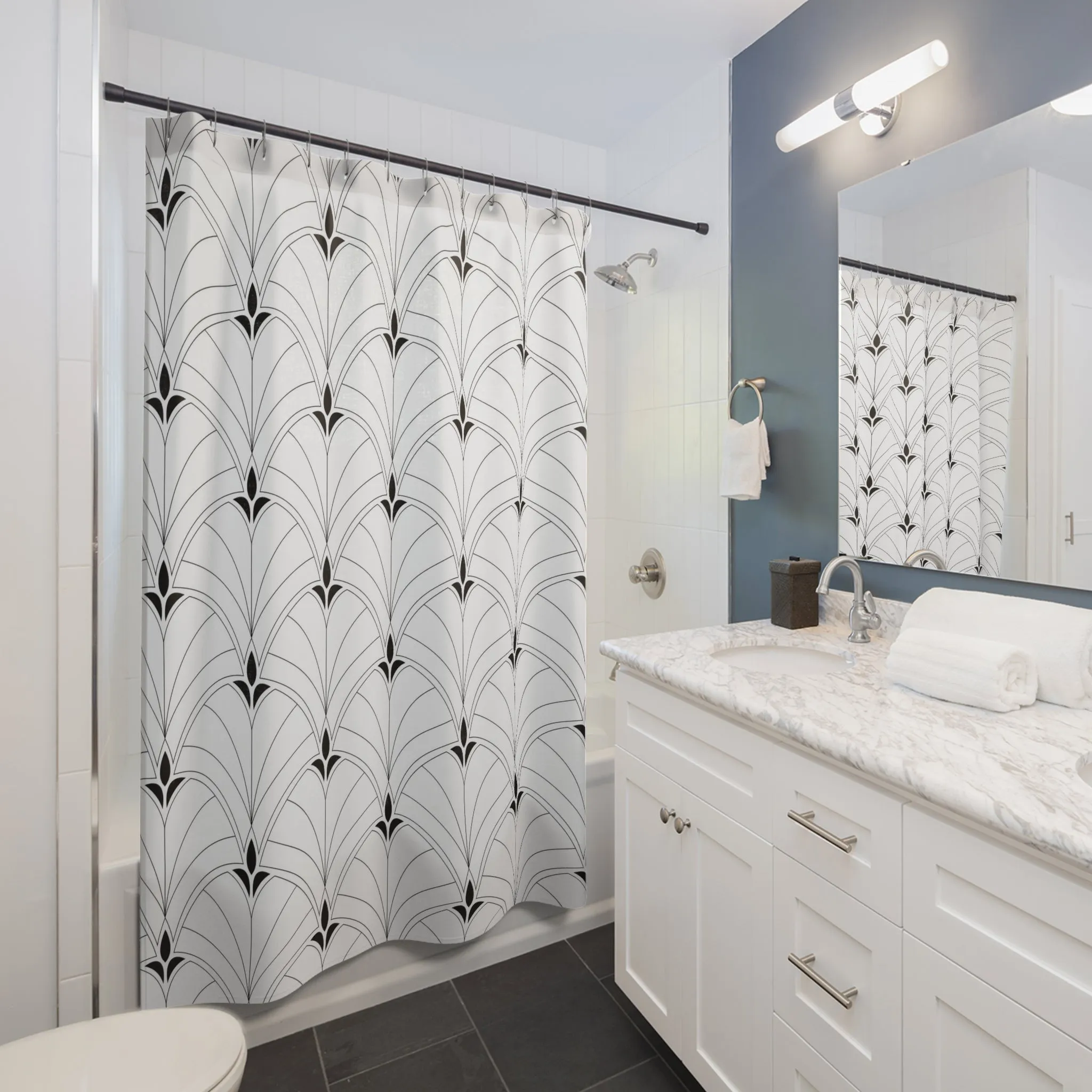 Art Deco Shower Curtain | Black and Deco