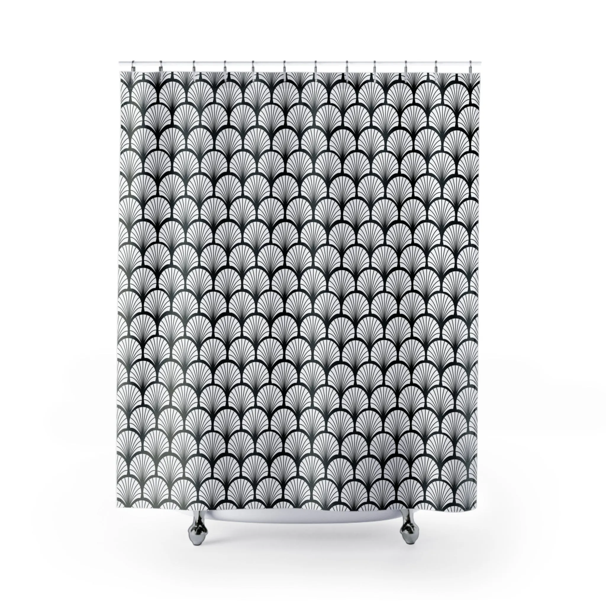 Art Deco Shower Curtain | Black and White Arch Lighting,Home Lighting