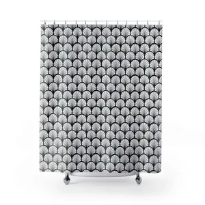 Art Deco Shower Curtain | Black and White Arch Lighting,Home Lighting