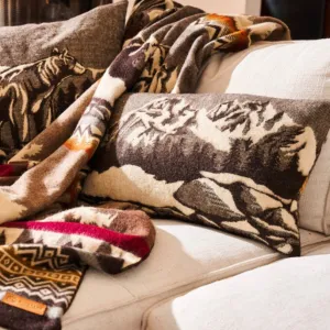 Artisan-Made Lumbar Mountain Range Pillowcase with Southwestern Design luxury bedding, duvet cover
