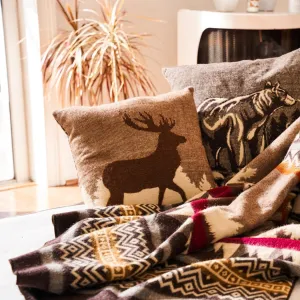 Artisan-Made Mountain Range Southwestern Pillowcase exotic cowhide rug, leather rug