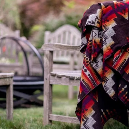 Artisan-Made Queen-Sized Blanket - Andes Campfire storage cart, utility cart