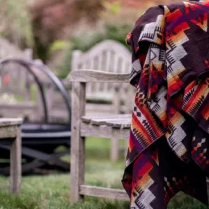 Artisan-Made Queen-Sized Blanket - Andes Campfire luxury bedding, duvet cover