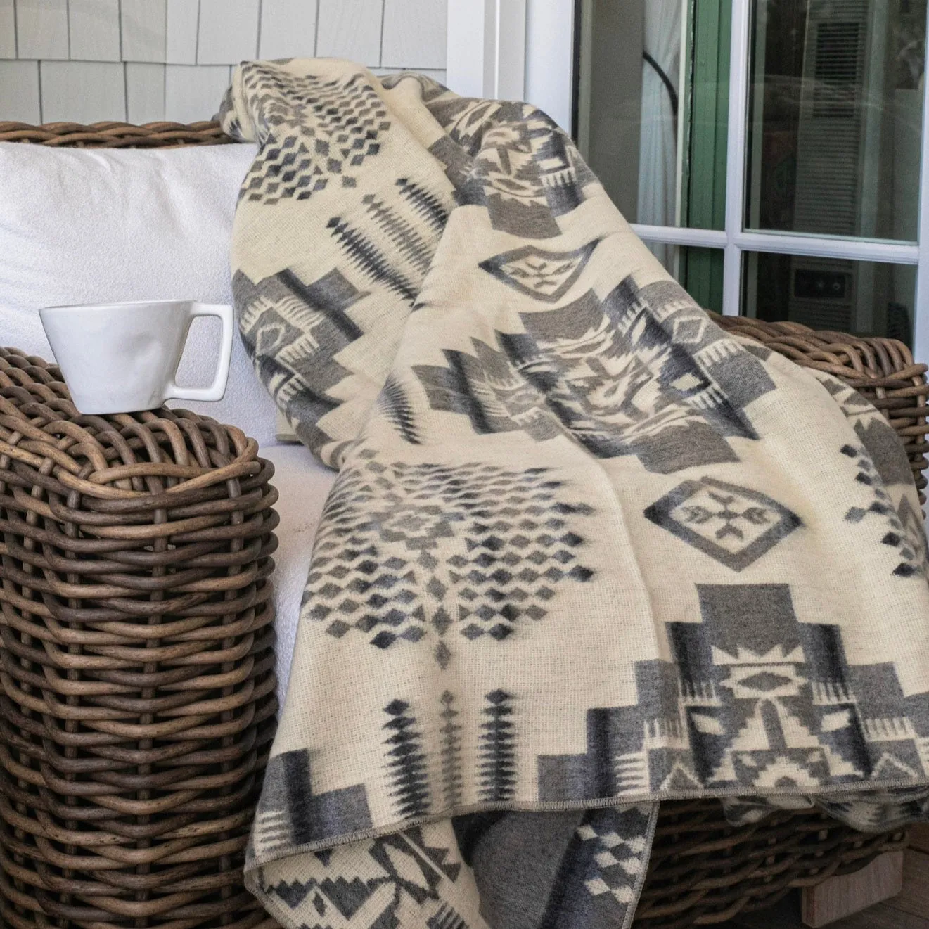 Artisan-Made Southwestern Queen-Sized Blanket - Andes Cloud luxury bedding, duvet cover