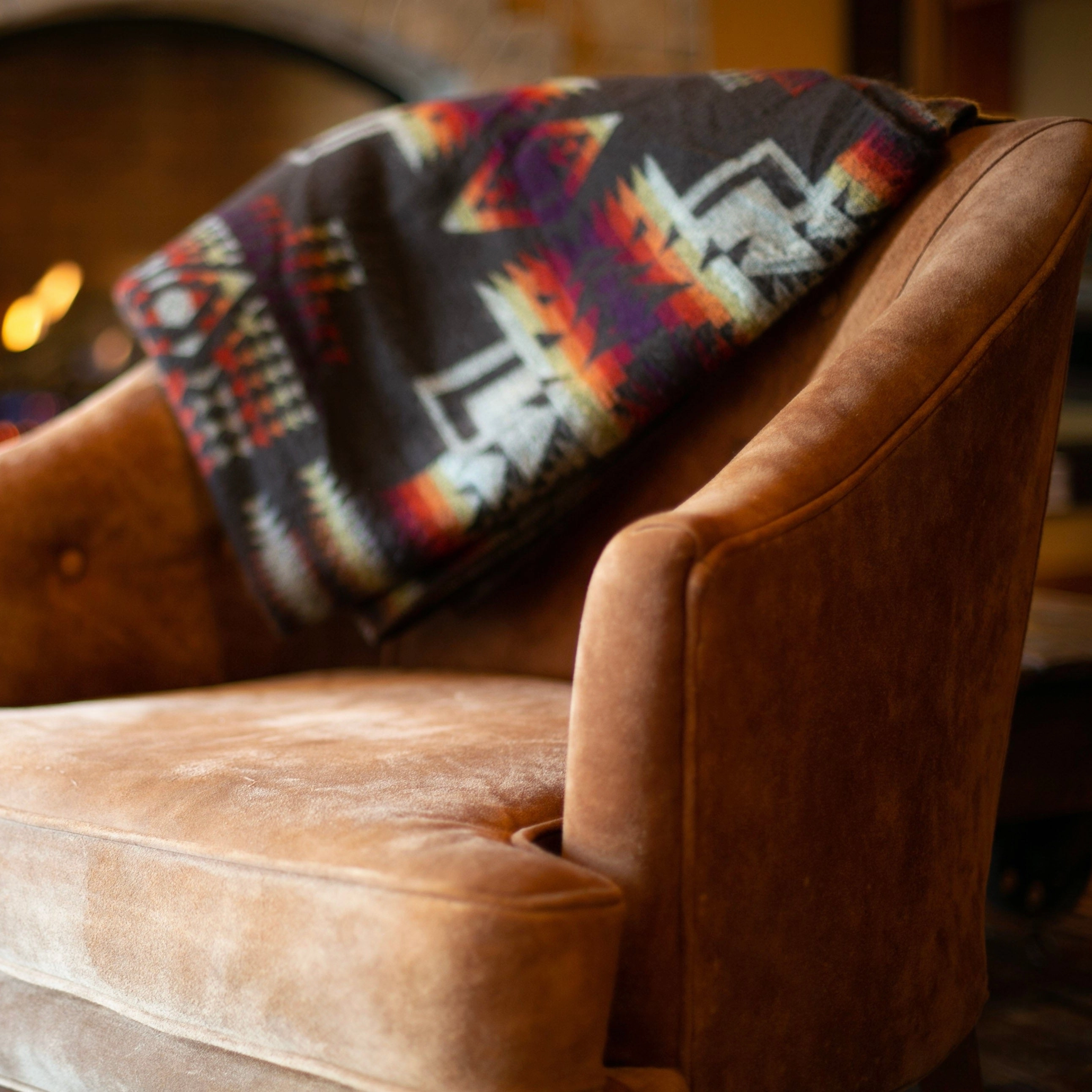 Artisan-Made Queen-Sized Blanket - Andes Campfire