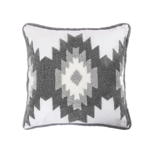 Ash & Ice Throw Pillow w/ Crewel Embroidery storage cart, utility cart