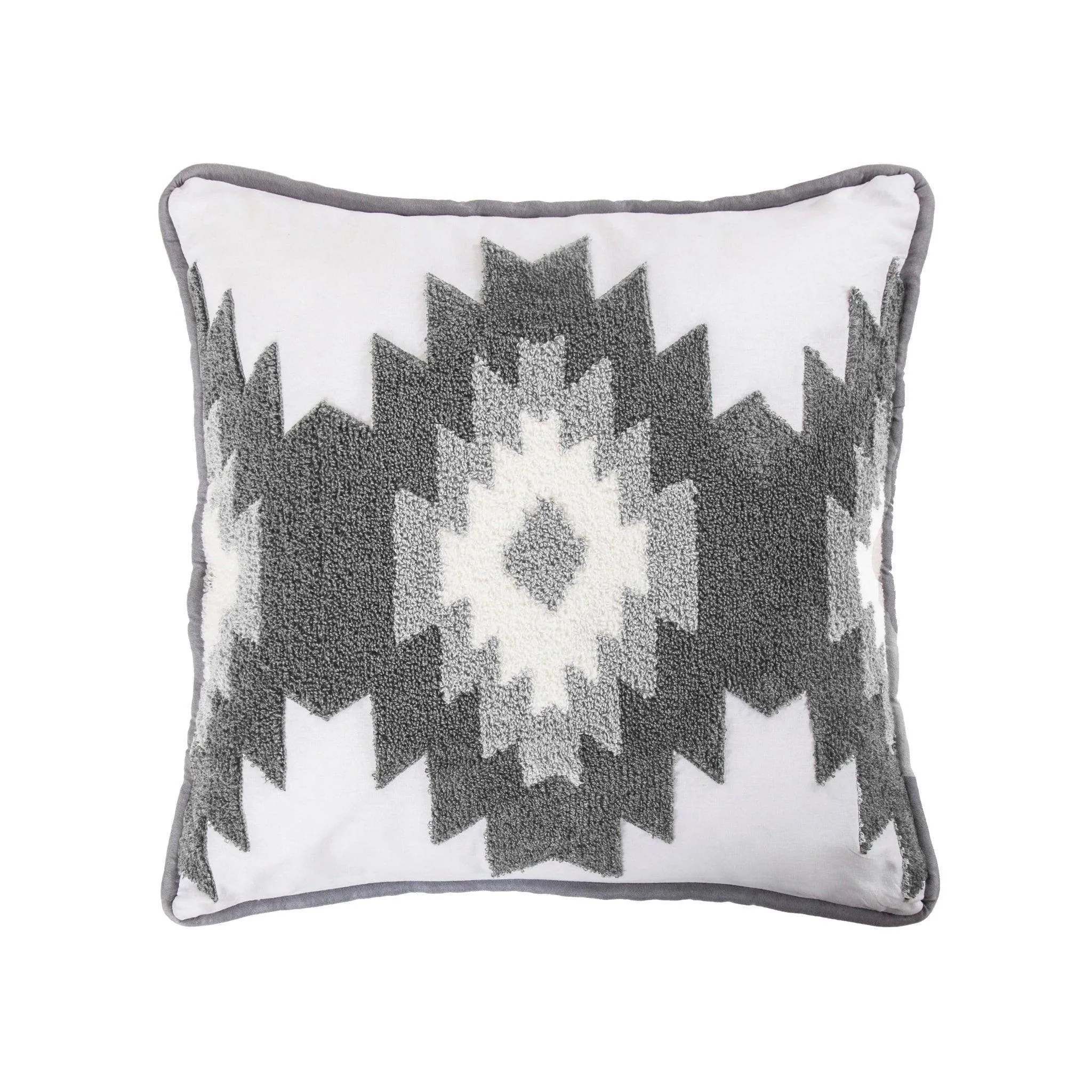 Ash & Ice Throw Pillow w/ Crewel Embroidery storage cart, utility cart