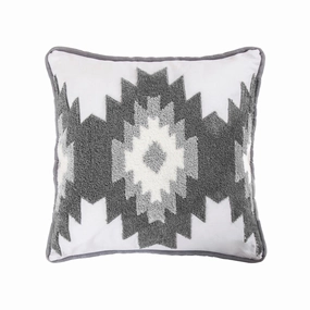 Ash & Ice Throw Pillow w/ Crewel Embroidery storage cart, utility cart