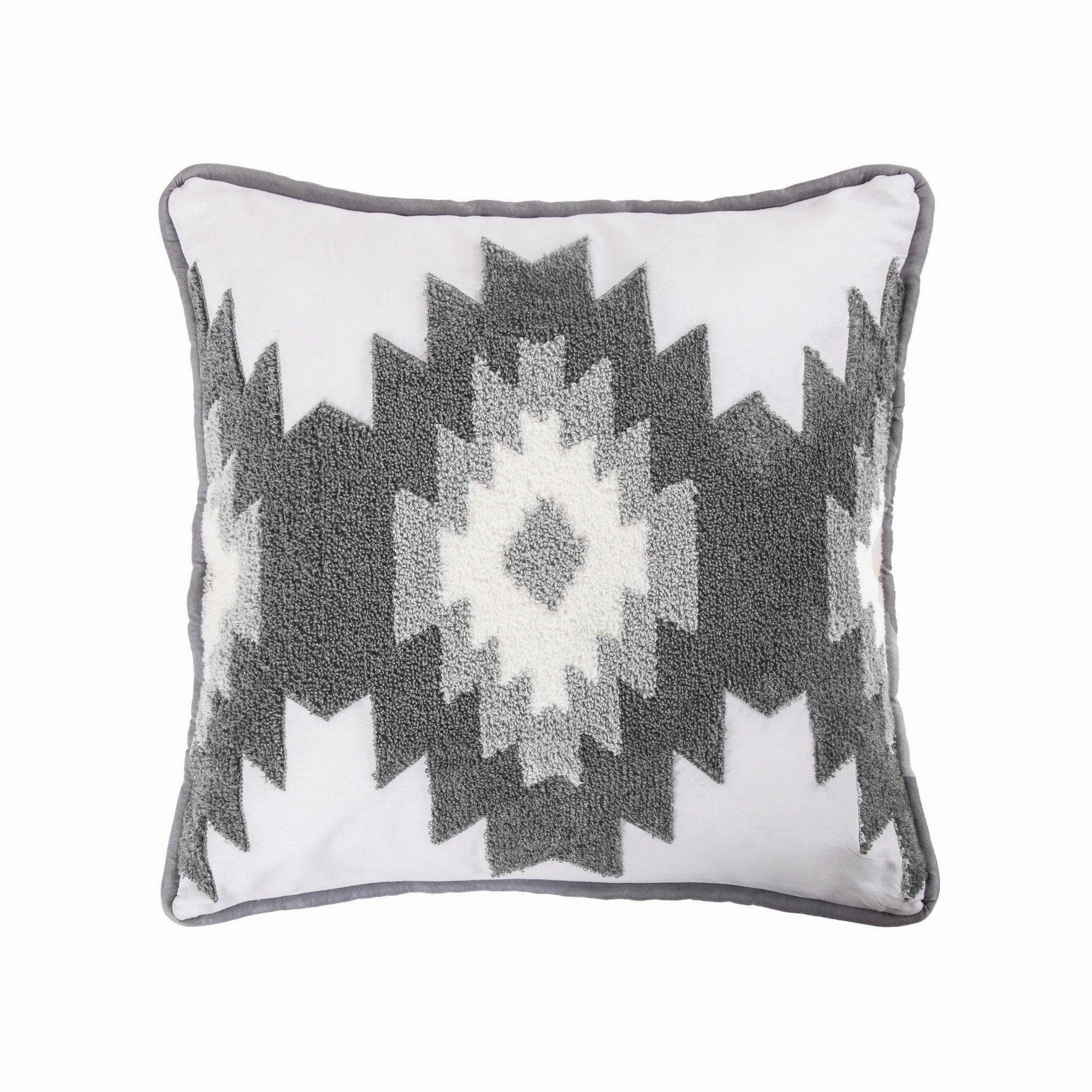 Ash & Ice Throw Pillow w/ Crewel Embroidery storage cart, utility cart