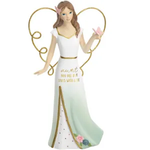 Aunt Fills Our Lives with Love Angel with Butterfly Figurine 5.5" Decorative Mirror,Home Decor Mirror