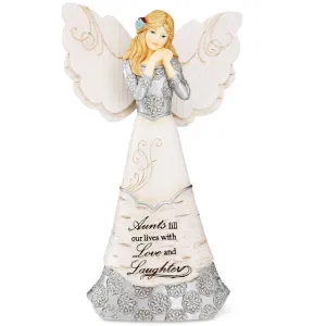 Aunts Fill Our Lives With Love And Laughter Angel Figurine 6" Decorative Mirror,Home Decor Mirror
