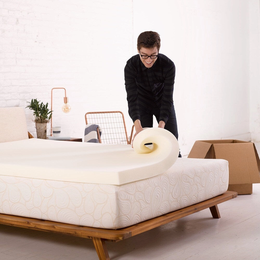 Authentic Comfort 2.5-inch Twin Size Memory Foam Mattress Topper with Cover
