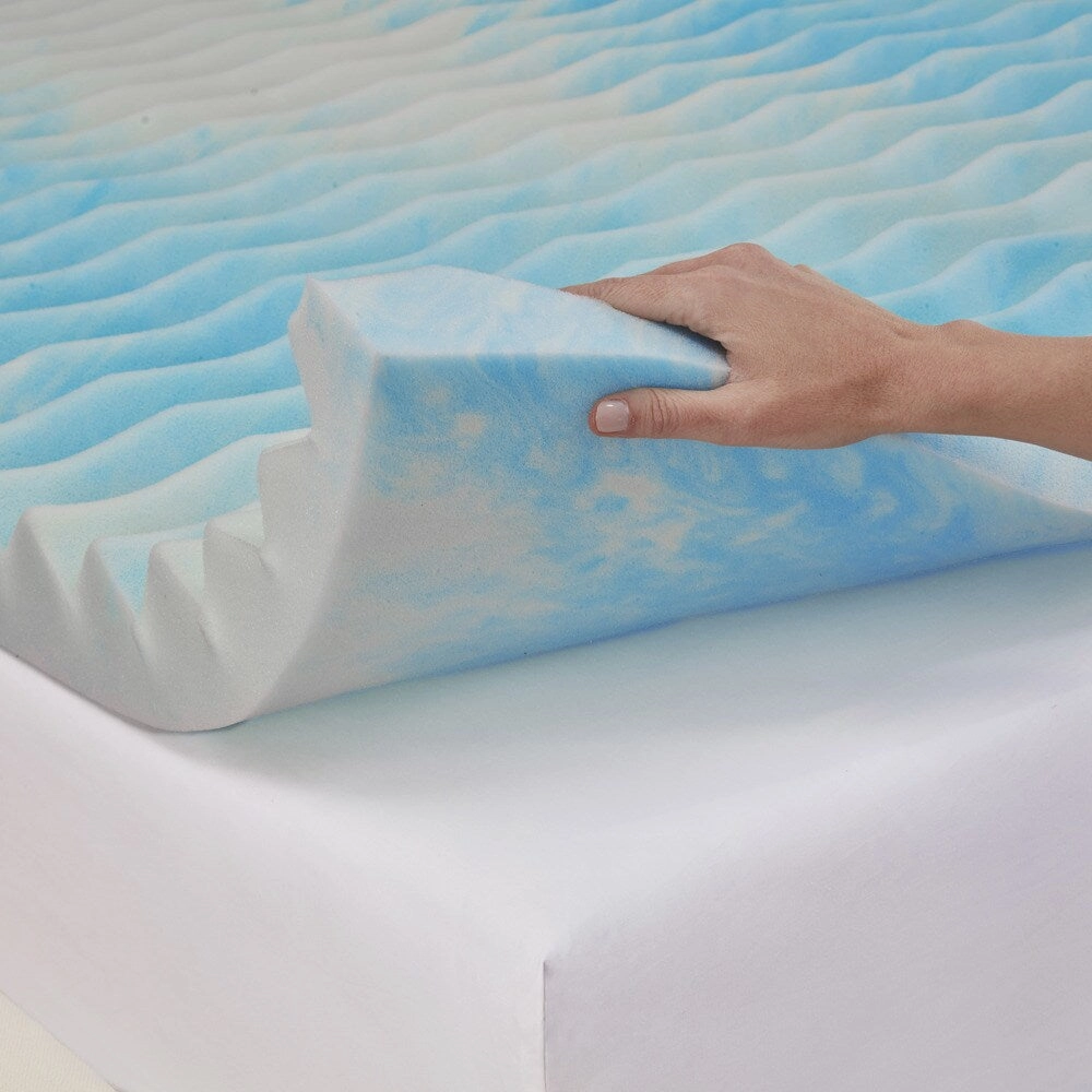 Authentic Comfort 4-Inch Blue Wave Dorm Memory Foam Mattress Topper