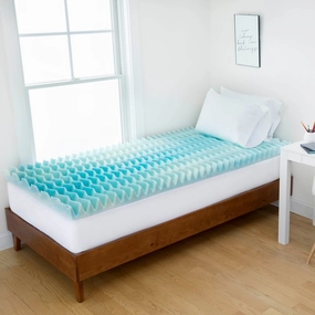 Authentic Comfort 4-Inch Blue Wave Dorm Memory Foam Mattress Topper mattress pads,mattress topper,bed protection