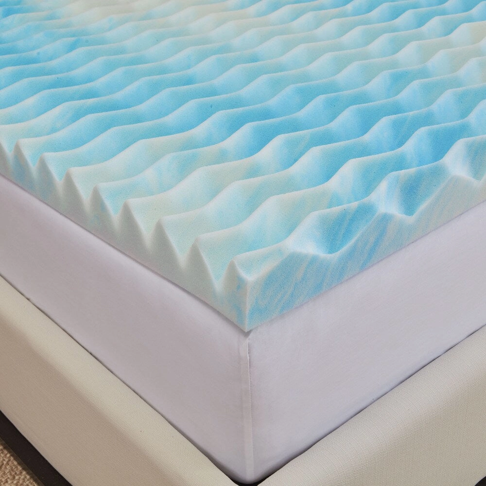 Authentic Comfort 4-Inch Blue Wave Dorm Memory Foam Mattress Topper