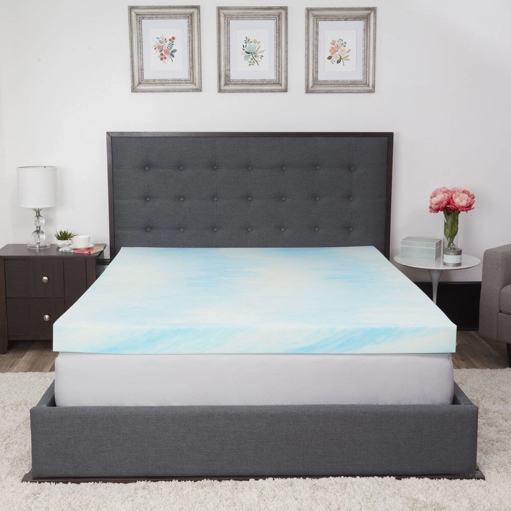 Authentic Comfort 4-inch Gel Swirl Memory Foam Mattress Topper