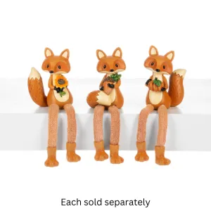 Autumn Joy Fox Shelfsitter Figurine 7" Decorative Mirror,Home Decor Mirror