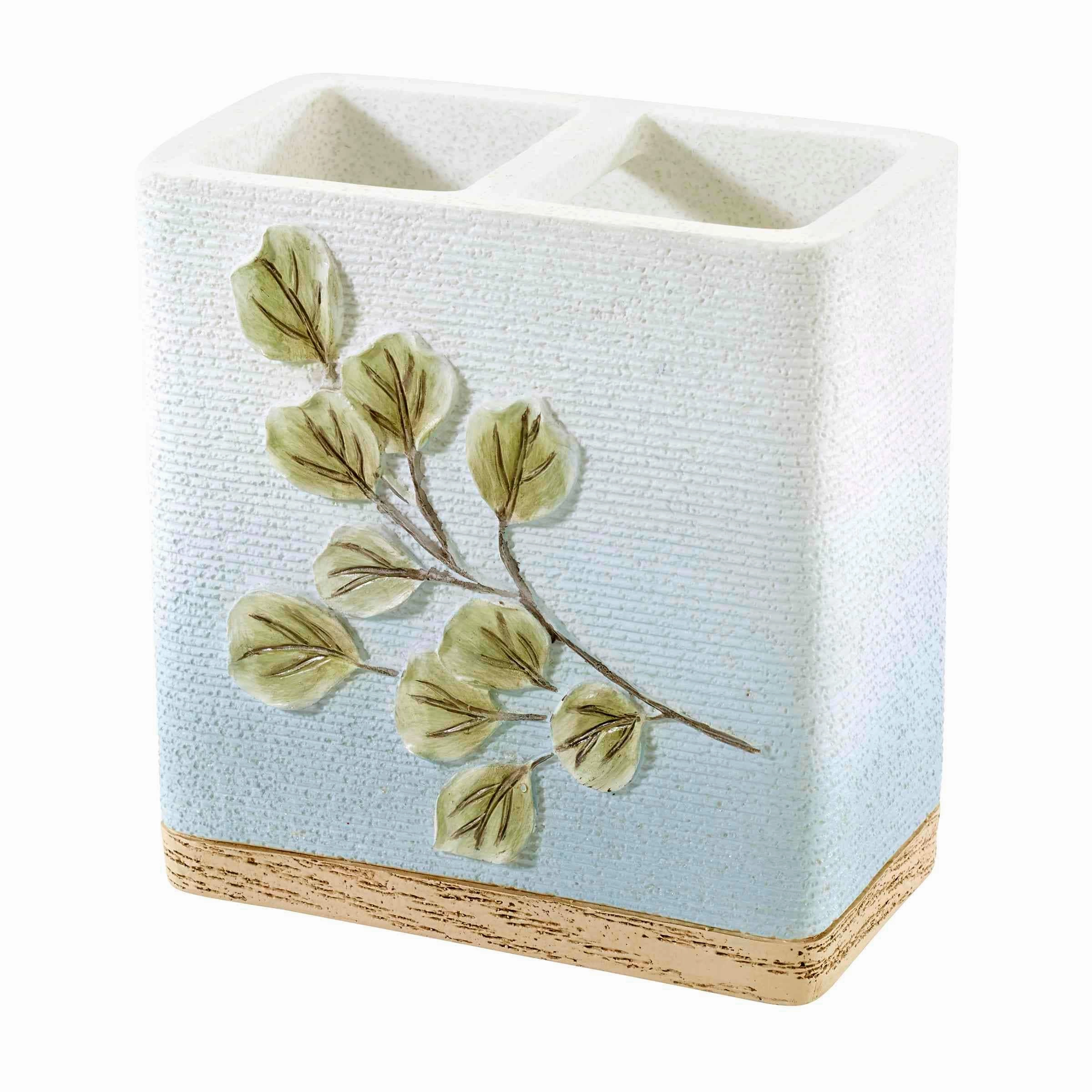 Avanti Linens Ombre Leaves Toothbrush Holder - Multicolor - Toothbrush Holder Toothbrush Holder,Bathroom Organizer