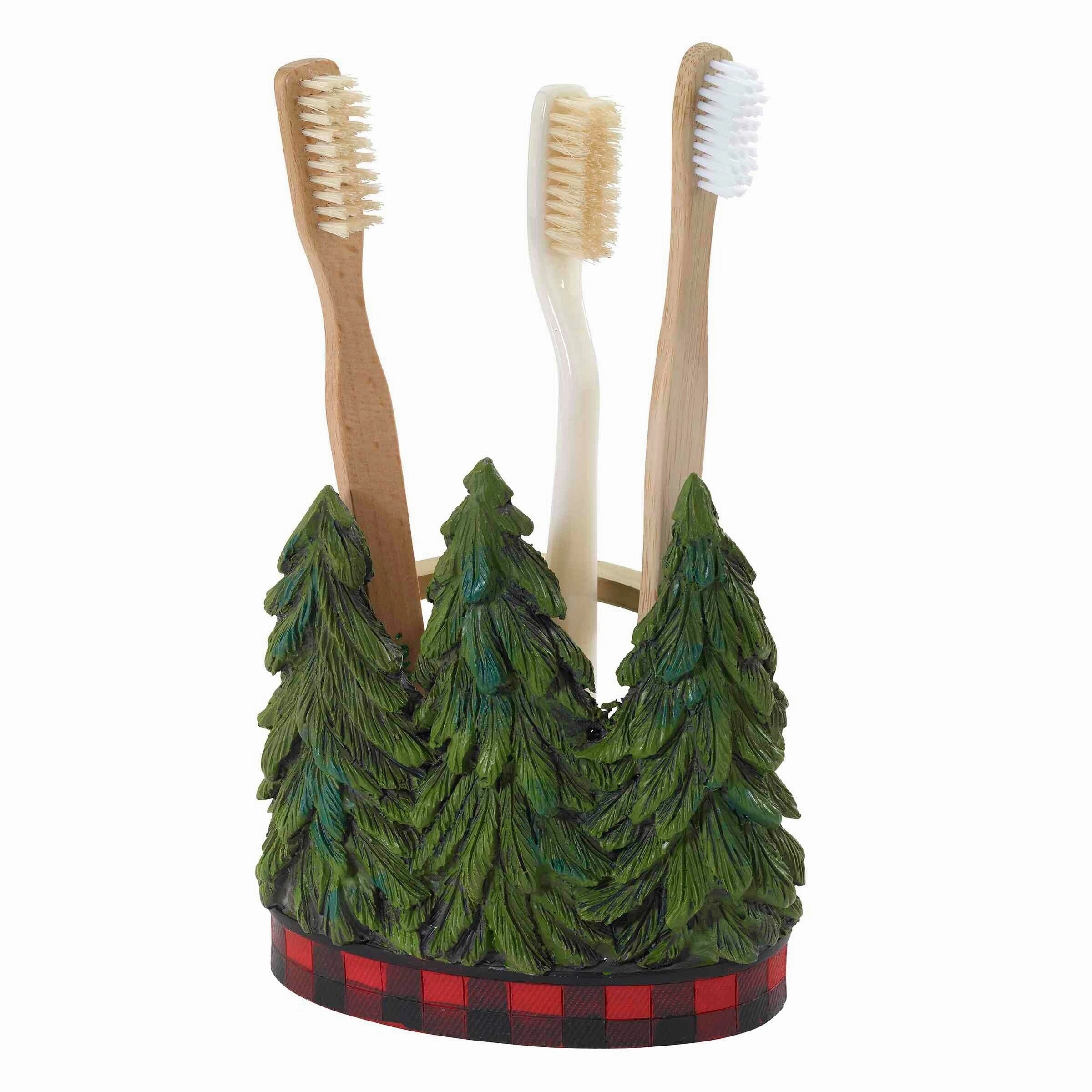 Avanti Linens Snowmen Gathering Toothbrush Holder - Green - Toothbrush Holder