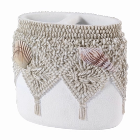 Avanti Macrame Shells Toothbrush Holder - Ivory Toothbrush Holder,Bathroom Organizer