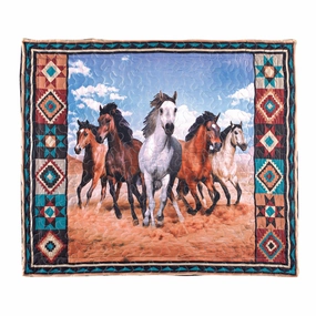 Aztec Print Southwest-Inspired Running Horses Sham pillowcases,cotton pillow covers,bed linen