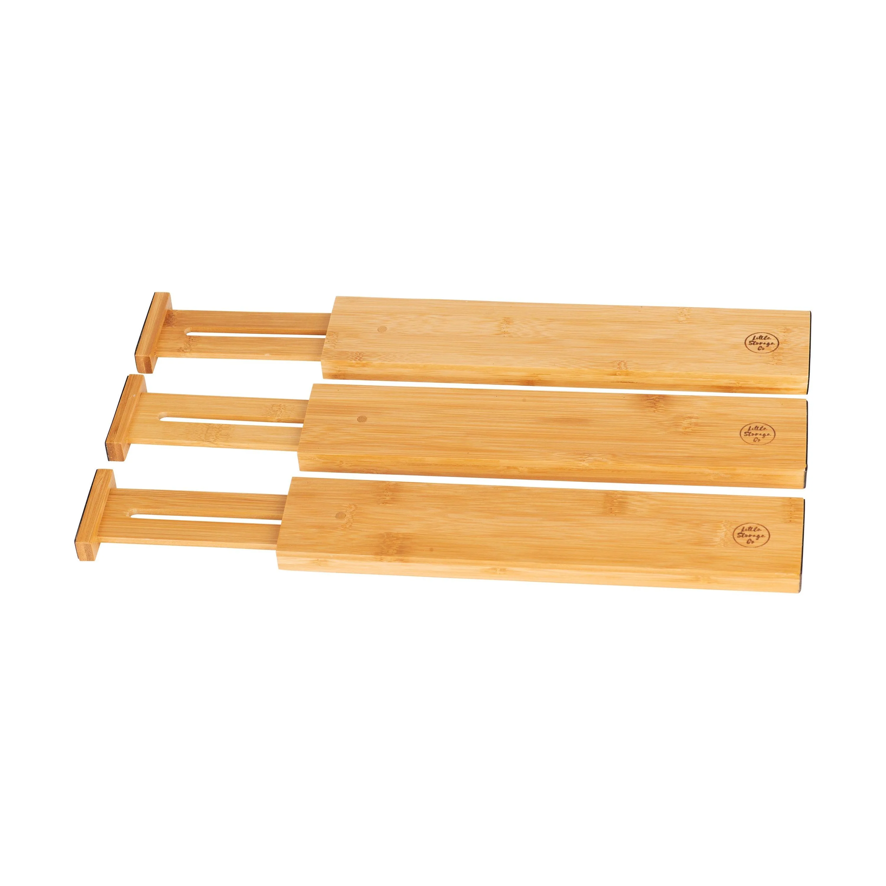 Bamboo Expandable Drawer Dividers - Set of 3