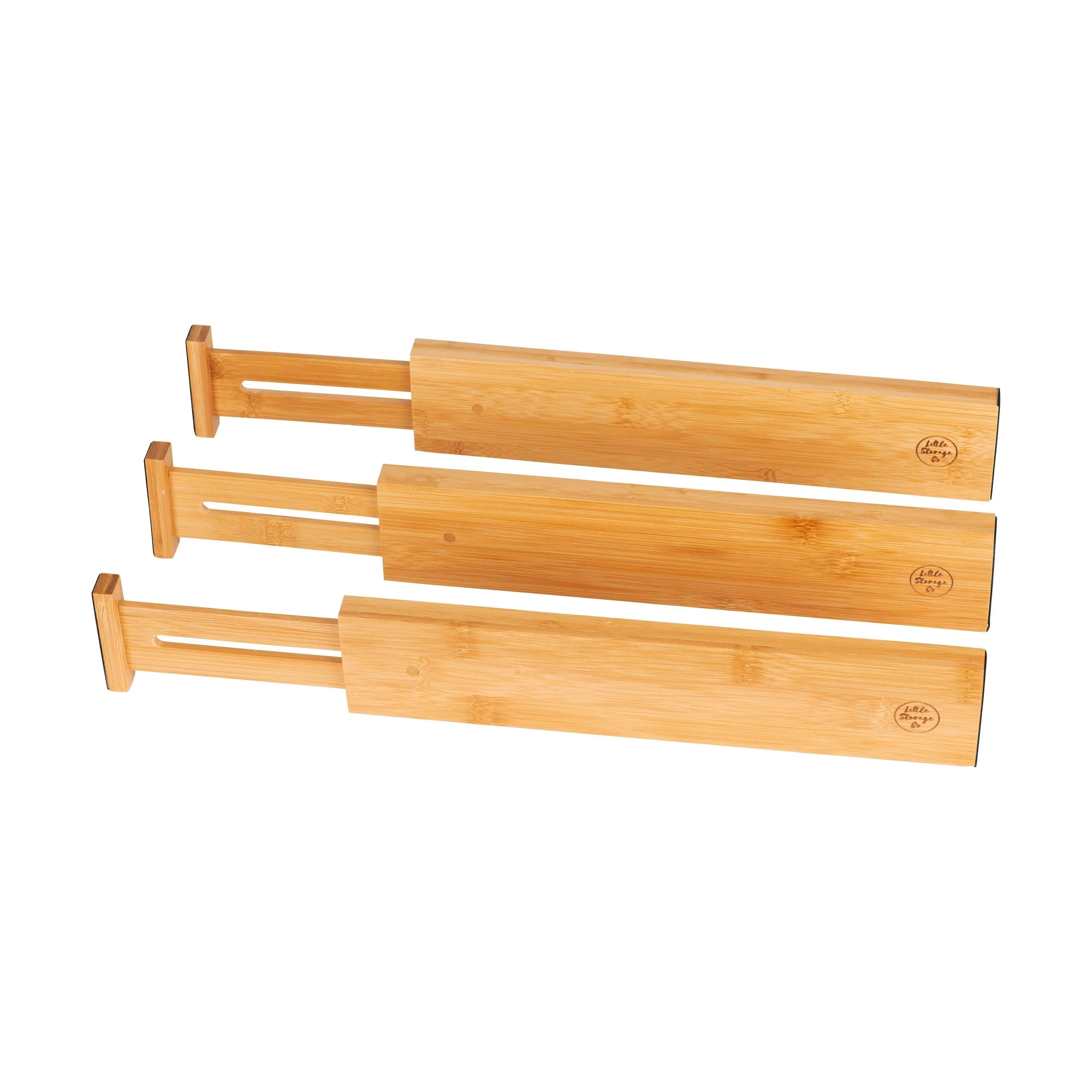 Bamboo Expandable Drawer Dividers - Set of 3