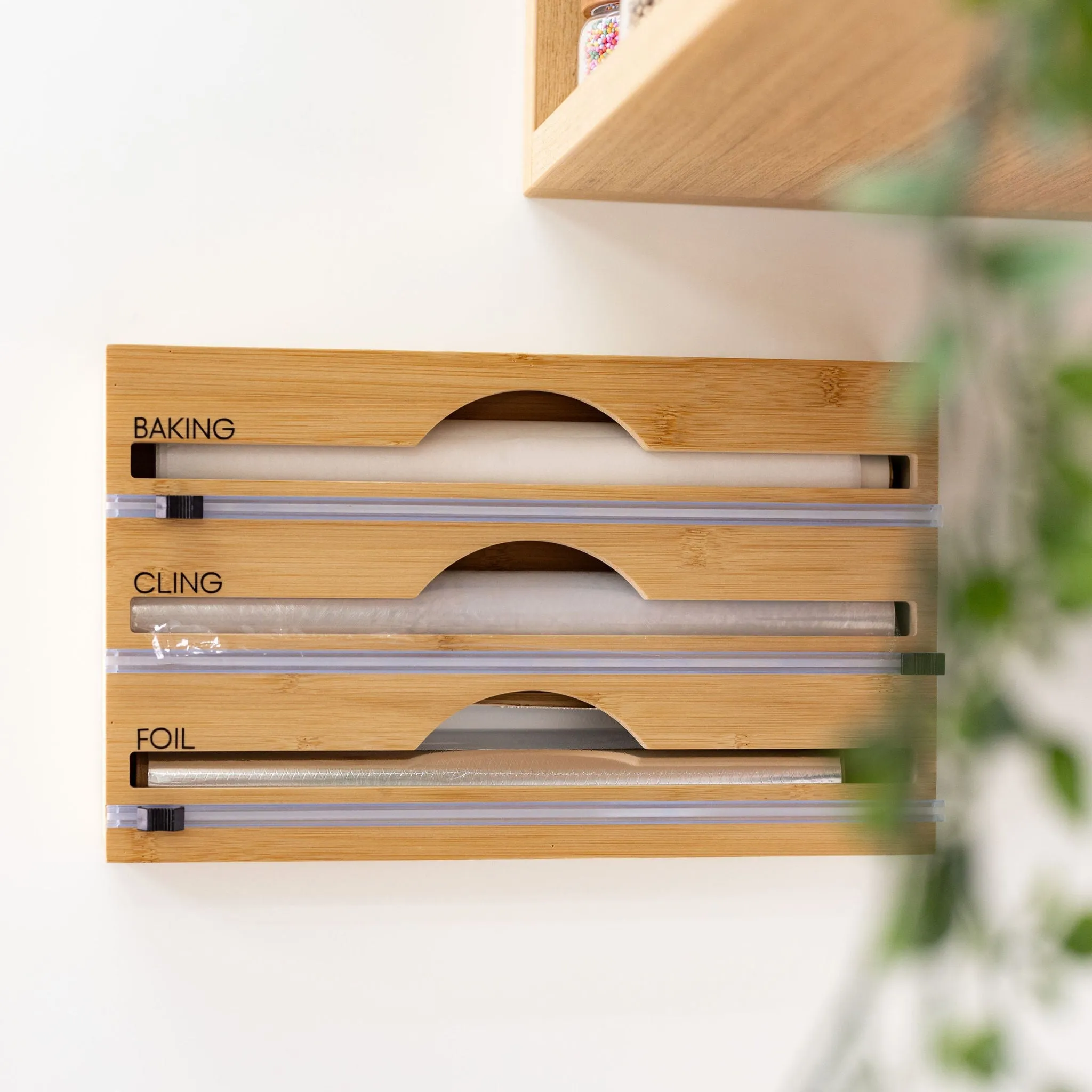 Bamboo Food Wrap Dispenser 3 Inserts