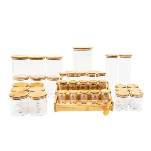 Bamboo Glass Deluxe Pantry Container Pack