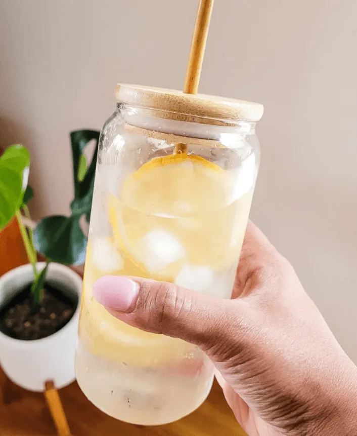 Bamboo Glass Drinking Jar - 500ml