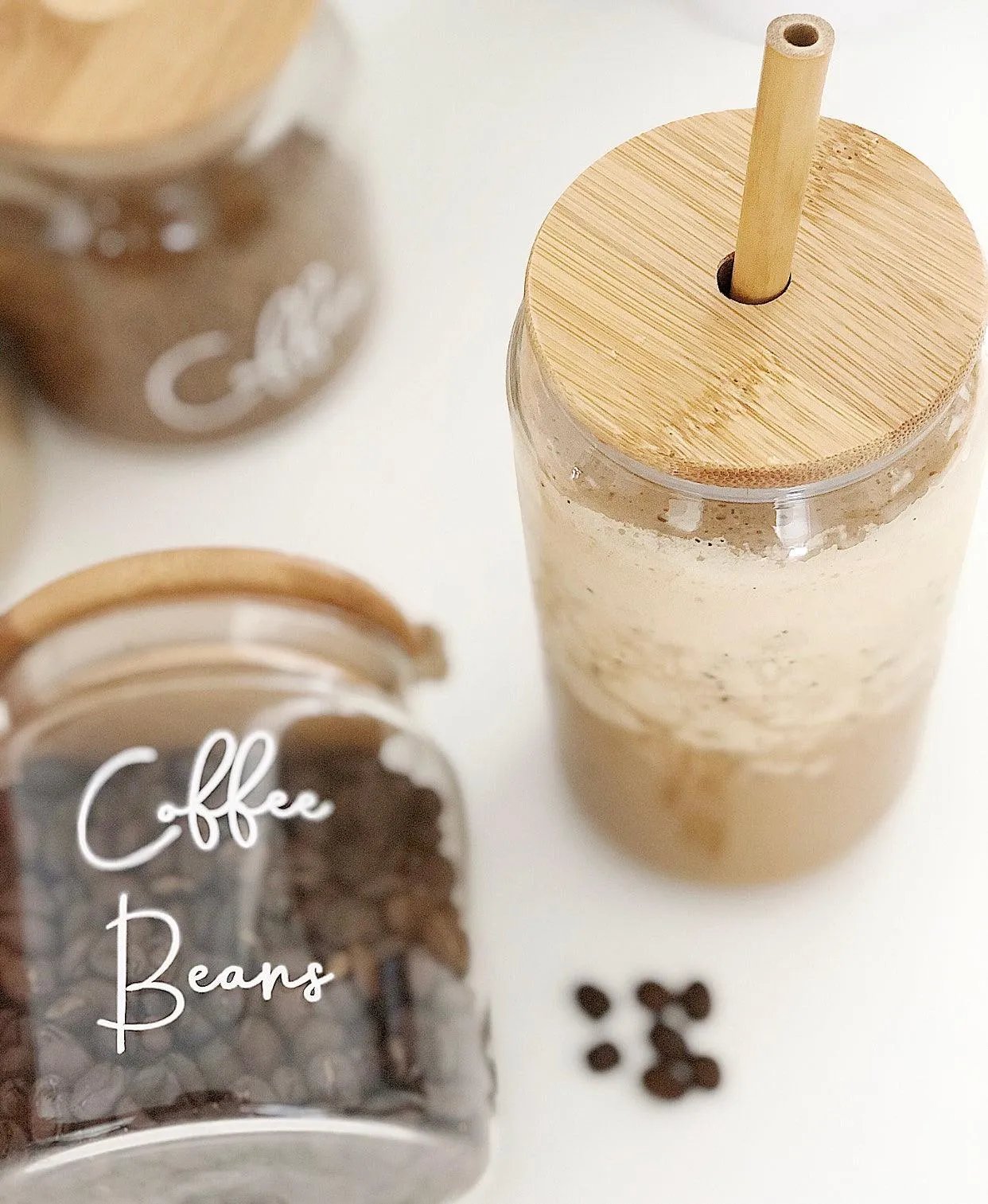 Bamboo Glass Drinking Jar - 500ml