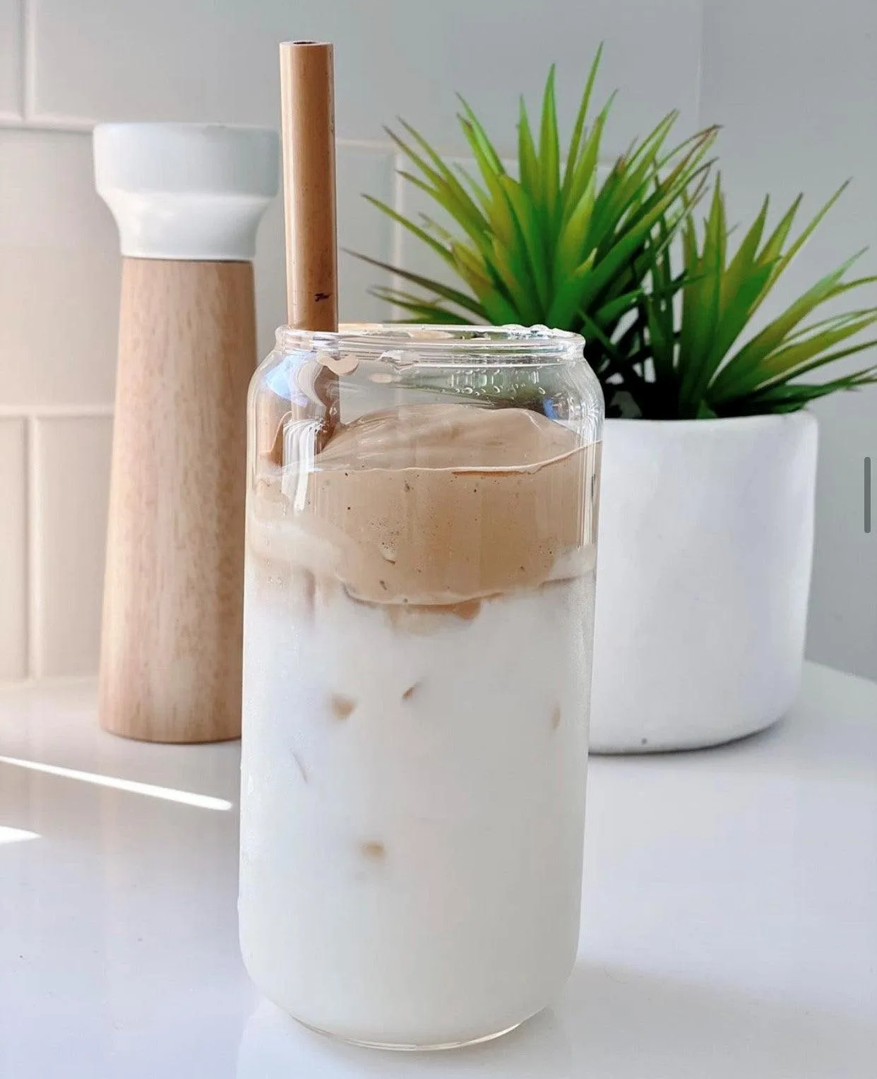 Bamboo Glass Drinking Jar - 500ml