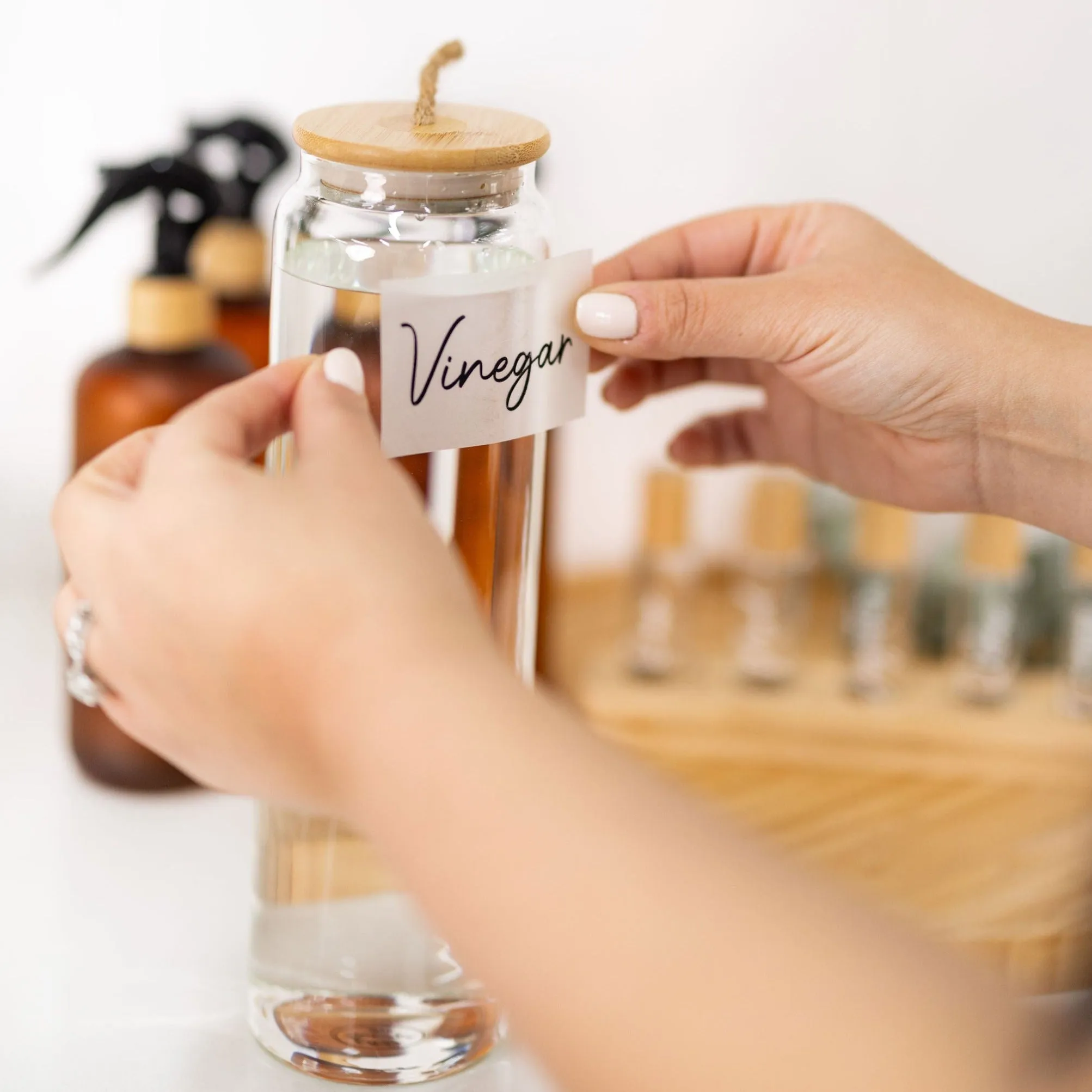 Bamboo Glass Laundry Liquid Bottle - 1L