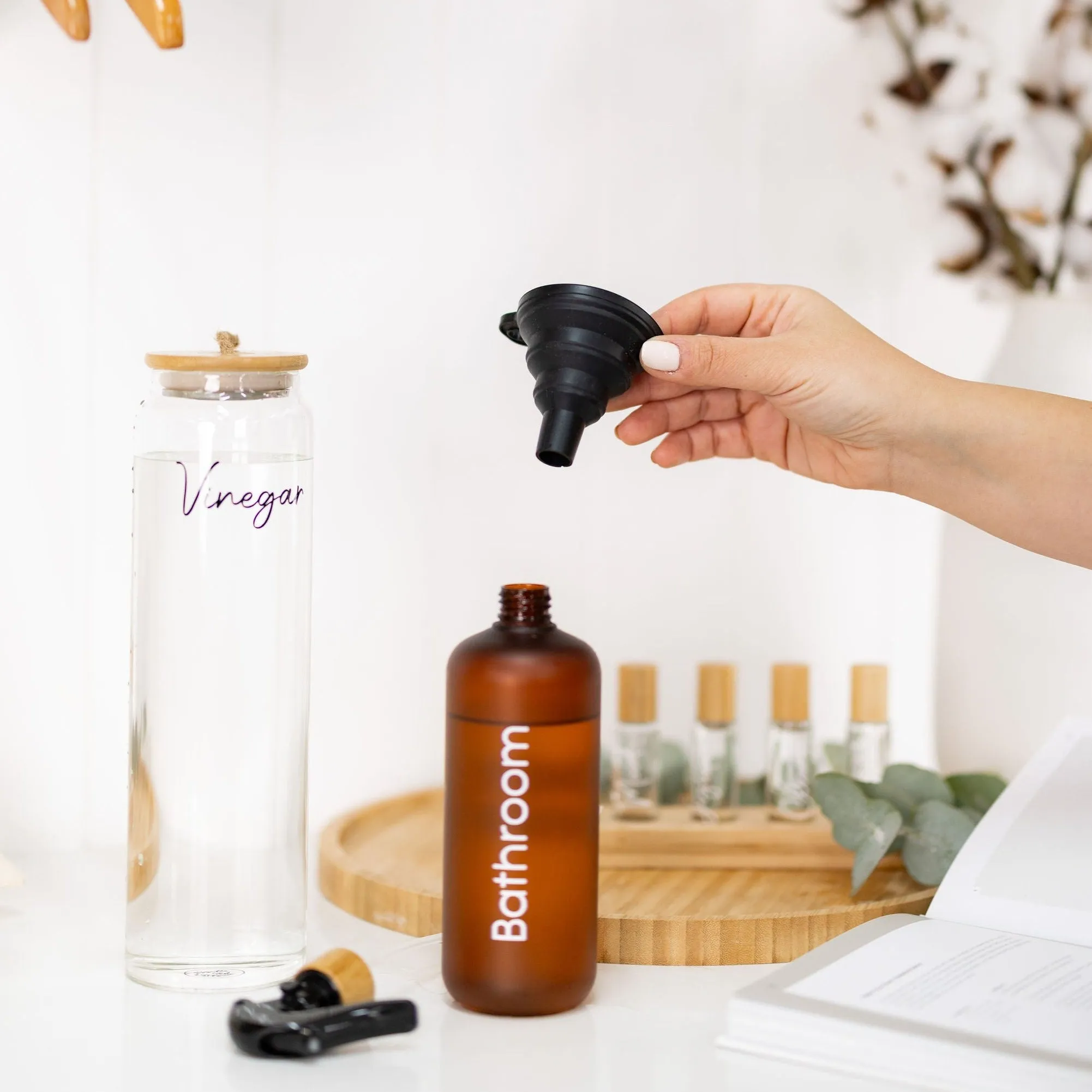 Bamboo Glass Laundry Liquid Bottle - 1L