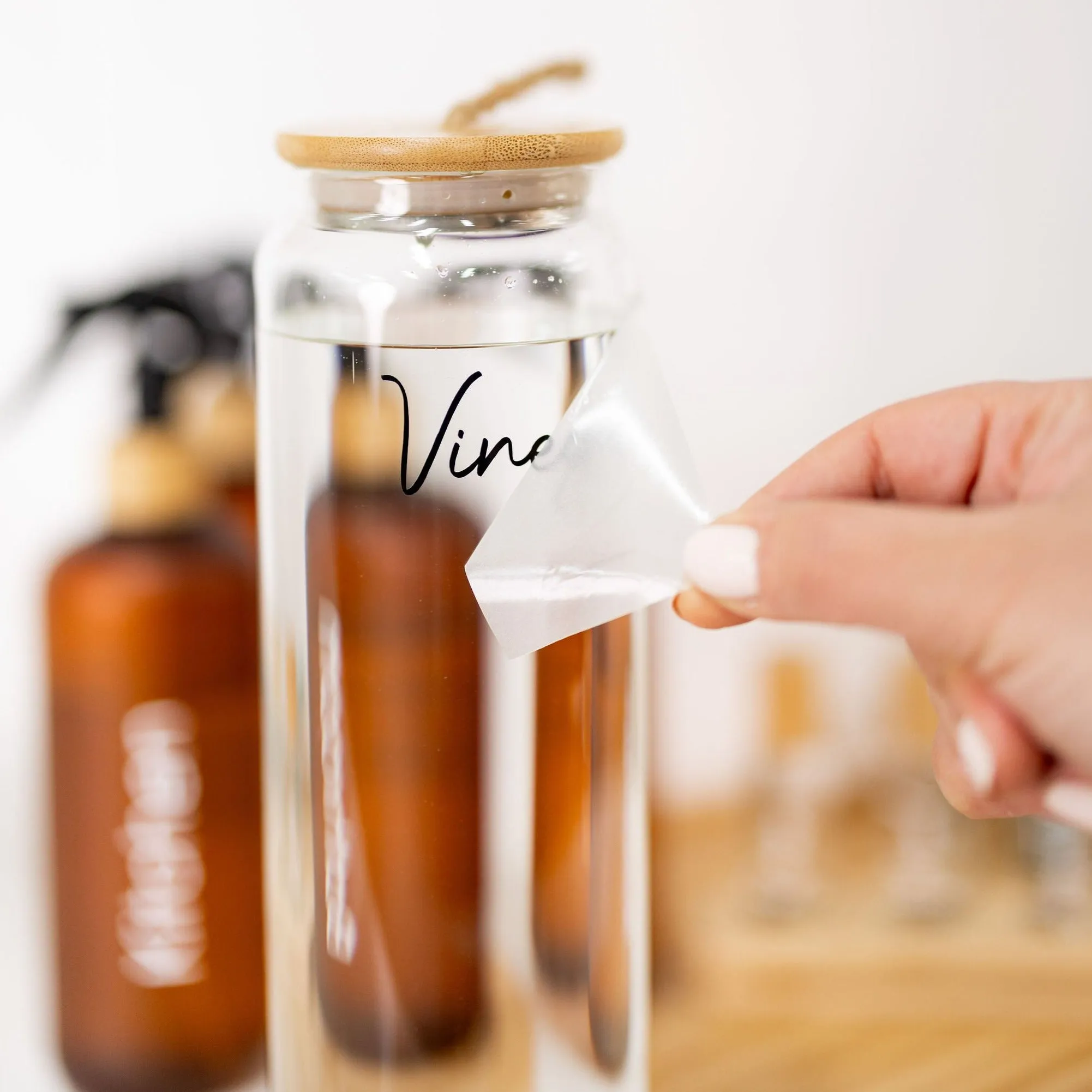 Bamboo Glass Laundry Liquid Bottle - 1L