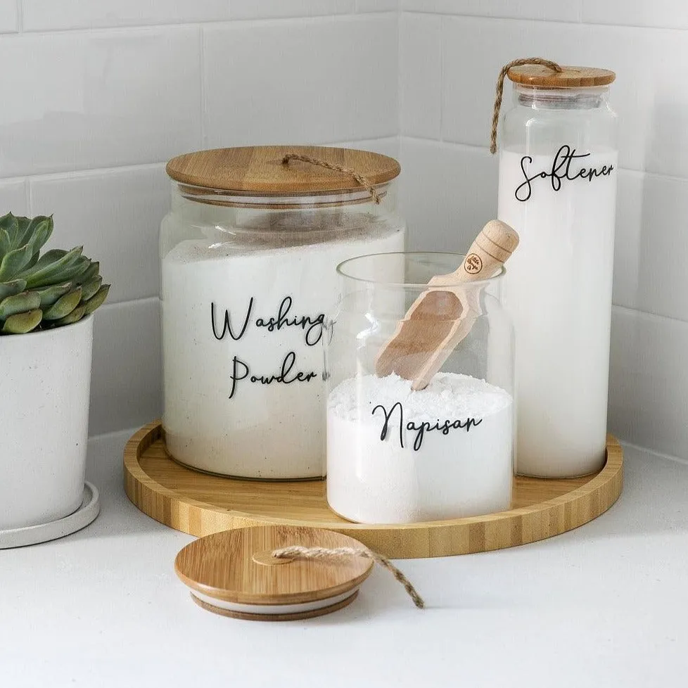 Bamboo Glass Laundry Liquid Bottle - 1L