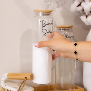 Bamboo Glass Laundry Liquid Bottle - 1L Figurines,Decorative Ornaments