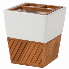 Bamboo Toothbrush Holder - Oak Toothbrush Holder,Bathroom Organizer