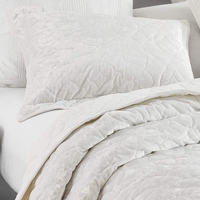 Bare Bottom Velvet Crush Sham - Farmhouse White pillowcases,cotton pillow covers,bed linen
