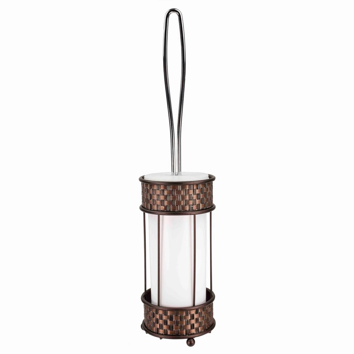 Basket Weave Toilet Brush Holder with Removable Plastic Insert, Bronze Toilet Brush,Bathroom Cleaner