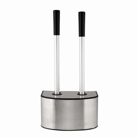 Bath Bliss 2-in-1 Toilet Brush and Plunger Set in Stainless Steel - 8.66" x 5.12" x 18.9" Toilet Brush,Bathroom Cleaner