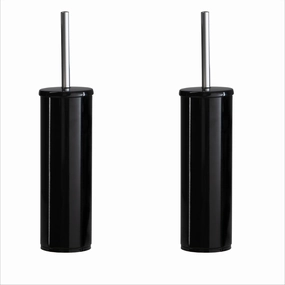 Bath Bliss 2 Pack Modern Aluminum Deluxe Stainless Steel Toilet Brush with Removable Liner Toilet Brush,Bathroom Cleaner